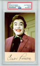 Cesar Romero ~ Signed Autographed The Joker Batman ~ PSA DNA Encased picture