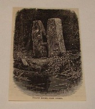 1880 magazine engraving ~ GLEN ONOKO PULPIT ROCKS Pennsylvania picture
