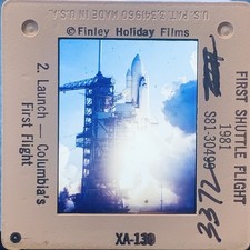 Vintage 1981 NASA Space Shuttle Columbia First Flight Launch 35mm Slide STS-1 picture