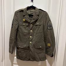 WWII 1941 US Army First Sergeant Wool Service Coat 38R Ruptured Duck Named picture