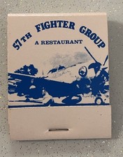 Vtg 57th Fighter Group Restaurant Matchbook Unstruck Dekalb Peachtree Airport picture