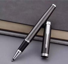 Good Grey Parker IM Series Rollerball Pens Fine Nib Black Ink Refill No Box picture