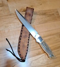 MICHAEL J. SMITH FIGHTER KNIFE ROYAL OAK MICHIGAN 13.25 OAL W/ SHEATH  picture
