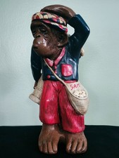 Rare VINTAGE 1970s 13 Inch MONKEY Golf Figurine-Statue Golfer Decor picture