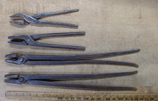 4 Antique Blacksmith Tongs For Different Applications,VGC picture