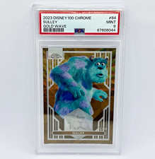 2023 Topps Disney 100 Chrome Sulley Monsters Inc #84 Gold Wave /50 PSA 9 picture