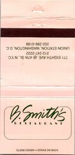 B Smith's Restaurant Union Station Washington DC Vintage Matchbook Cover TMM17-3 picture