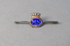 c.WWII Kings Crown Merchant Navy Silver & Enamel Sweetheart Brooch Bar Badge TLM picture