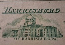 SLING'S 🪙RARE 1870'S Harrisburg PA City Bank Check Beautiful vignette🎨Art  picture
