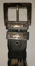 Vintage Mexican Sterling Silver 4pc Ranger Belt Buckle Set Plata De Jalisco 925 picture