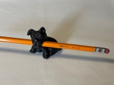 Vintage Cast Iron Bulldog Pencil Holder picture