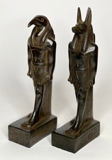 2 STATUE ANUBIS AND THOTH ANCIENT EGYPTIAN ANTIQUES EGYPT HANDMADE STONE picture