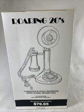 Vintage 1970s Roaring 20’s Candlestick Black Rotary Dial Telephone NIB picture