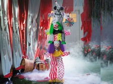 5 Ft 10 In Animated LED Stacked Clown Trio Prop Animatronic Circus Carnival picture