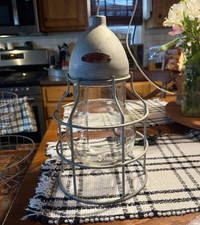 Vintage Light Fixture Crouse Hinds VDB3 Industrial Pendant Caged picture