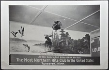 RPPC Roosevelt MN Most Northern Nite Club Hunting Fishing Sign Real Photo picture