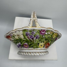 Antique Von Schierholz Porcelain Reticulated Basket 1907-1927 Germany-Perfect picture