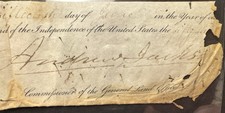 US President Andrew Jackson *SIGNED* Document Beckett Authentic picture