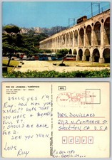 Rio de Janeiro Arcos da Lapa Brazil Tram Litoarte 1980 Postcard picture