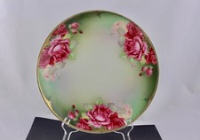 THOMAS SEVRES BAVARIA ROSES HAND PAINTED 10-3/4” PLATE - SIGNED picture