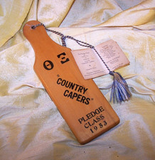 VINTAGE Theta Xi fraternity 1953 mini-paddle & dance card, U of Indiana OLD picture