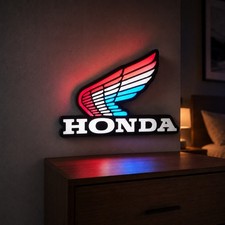 Honda Vintage LED Light Box Sign 9” USB Motorcycle Garage Wall Decor Gift picture