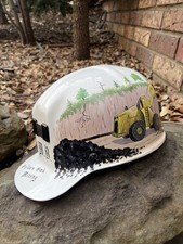 MSA Comfo Cap Mining Hat 1981 Hand Painted Rare White Vintage picture