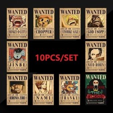 10 x One Piece Luffy Straw Hat Pirates Wanted Poster HIGH QUALIT (16.5