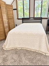 Vintage Bates George Washington's Double Cream  Bedspread MCM RETRO picture