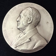 1907 CHARLES WILLIAM ELIOT PRESIDENT OF HARVARD UNIVERSITY COMMEMORATIVE MEDAL picture