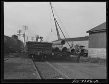 Bald Knob Arkansas 1942 War Emergency Pipeline Pipe Loading Stringing Trucks picture