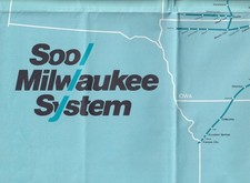 late 1980s Soo/Milwaukee System Railroad - large map picture