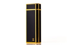 Vintage Cartier Pentagon Lighter Gold & Black Lacquer (Working Condition) picture