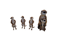 Lot of 4 Safari Ltd ADULT MEERKAT Standing Figure 1998 + Mother and pup picture