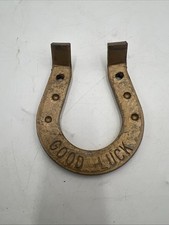 3” Lovely Collectible Horseshoe Good Luck Gold-Tone Horse Shoe Naal Home Decor picture