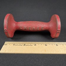 EMENEE Red Dumbbell 2 pound Cast Iron Exercise Weight Dumbell Paperweight picture