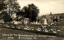 Boyertown PA Grave of the Unidentified c1908 Real Photo Vintage Postcard bhn picture
