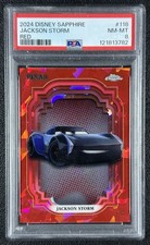 JACKSON STORM PSA 8 2024 TOPPS CHROME DISNEY SAPPHIRE #118 RED REFRACTOR 1/5 picture