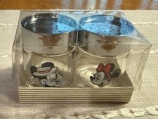 NEW Vintage Walt Disney Mickey & Minnie Mouse Salt & Pepper Glass Shaker Set picture