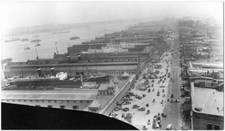 view of West Street and Hudson River piers looking north fro - 1900 Old Photo picture