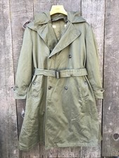 VTG 1946 Military Field Overcoat OD-7 & Wool Liner, M-1943 Hood, Large Regular picture