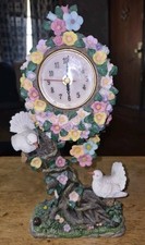 Vintage Resin Decorative Tabletop Quartz Clock featuring a tree-like stand... picture
