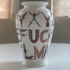 SUPREME Alphabet F-Word White Ceramic Printed Vase SS'18 picture