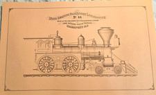 Vintage Railroad Locomotive Illustration Print No. 44 Jersey City NJ picture