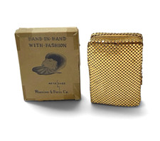 Unused VTG 1940s Whiting & Davis Flapper Gold Tone Mesh Zippered Cigarette Case picture