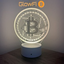 Bitcoin RGB LED Lamp – 3D Remote Touch Color Changing Table Light by GlowFi picture