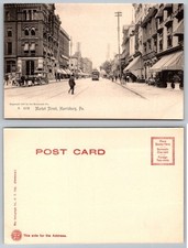 1905 Market Street Harrisburg PA Rotograph Postcard - Horse Car Trolley City picture