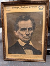 Abraham Lincoln Photo From Chicago Sunday Tribune February 10 1924 12x16 Framed picture