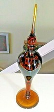Appox 9.5 VINTAGE BEAUTIFUL BROWN CRYSTAL PERFUME BOTTLE picture