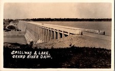 RPPC READ Back  Spillway & Lake, Grand River Dam, Grand Lake Oklahoma picture